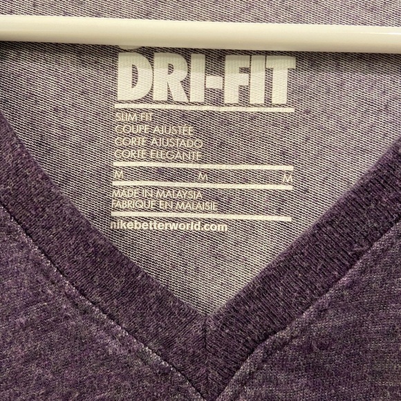 NIKE Dry Fit Slim Fit Long Sleeve V-Neck Shirt - Picture 4 of 7